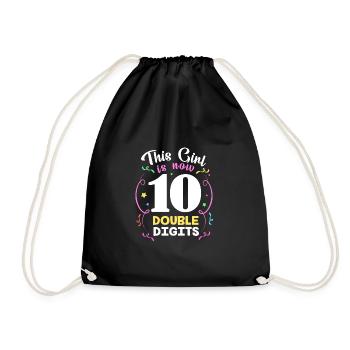 24th Birthday Ten Year of Birth Date of Birth Date of Birth - Drawstring Bag - black - Front