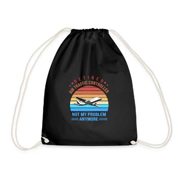 Air traffic controller - Drawstring Bag - black - Front