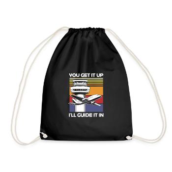 Air traffic controller - Drawstring Bag - black - Front