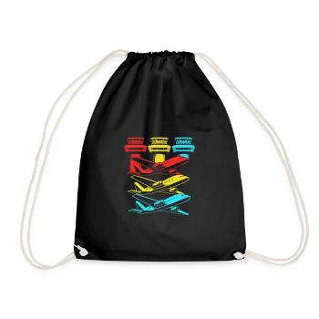 Air traffic controller - Drawstring Bag - black - Front