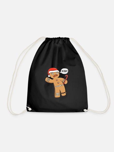 Lebkuchenmann Lebkuchenherz Lebkuchen Naschen - Turnbeutel - Schwarz