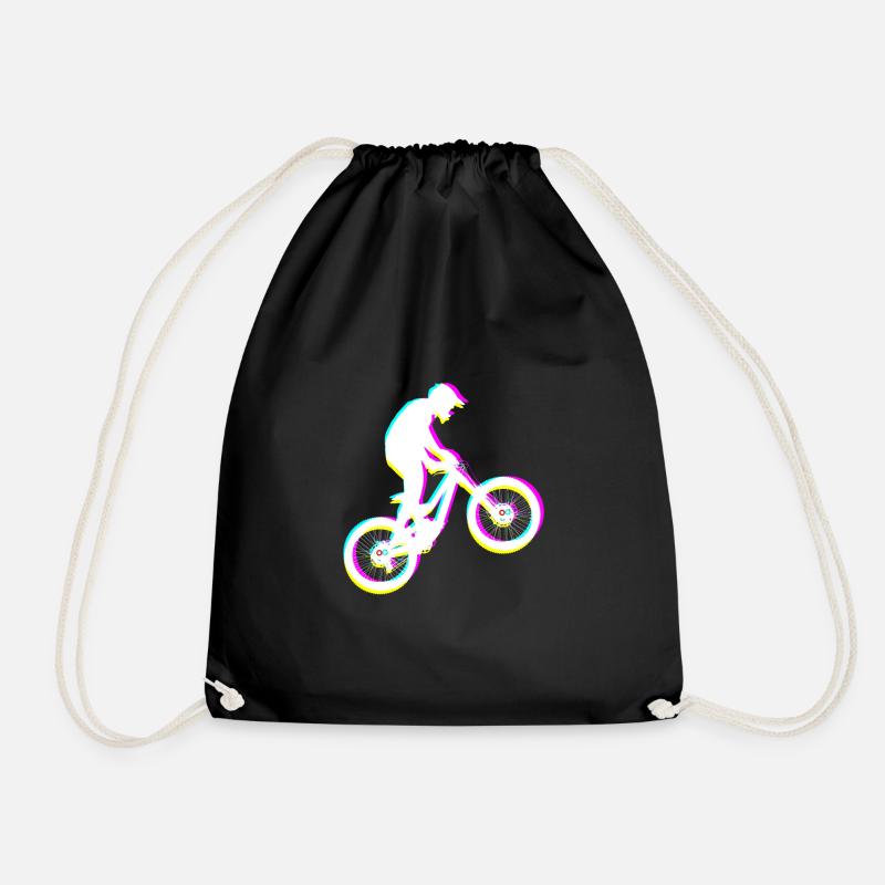 Mountain biking Mountain biking Mountain bikers - Drawstring Bag - black
