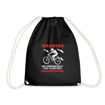 Mountainbike Mountainbiken Mountainbiker - Turnbeutel - Schwarz - Vorne