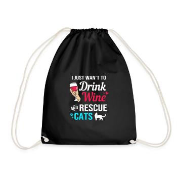Cat Rescue Animal Rights Animal Rescue Animal Shelter - Drawstring Bag - black - Front