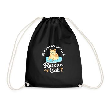 Cat Rescue Animal Rights Animal Rescue Animal Shelter - Drawstring Bag - black - Front
