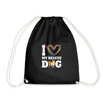 Dog Rescue Animal Rights Animal Rescue Animal Shelter - Drawstring Bag - black - Front