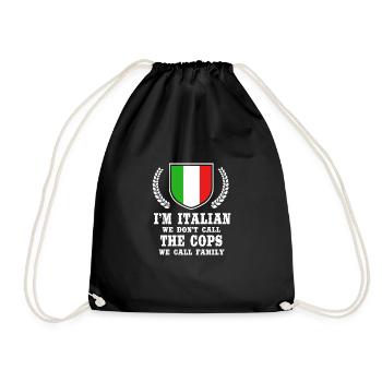 Italian Italia Italy - Drawstring Bag - black - Front