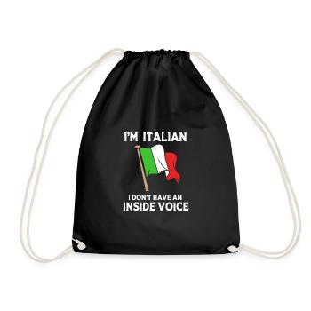 Italian Italia Italy - Drawstring Bag - black - Front