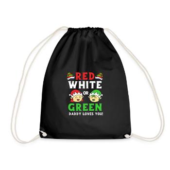 Christmas Gender Reveal Newborn Baby Sayings - Drawstring Bag - black - Front