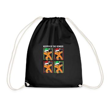Christmas Gender Reveal Newborn Baby Sayings - Drawstring Bag - black - Front