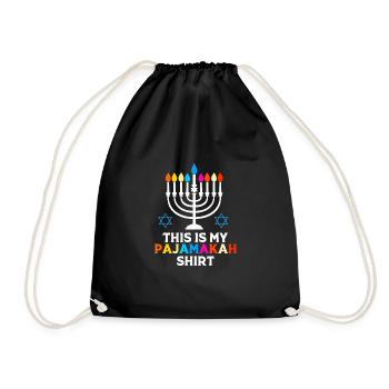 Hanukkah - Drawstring Bag - black - Front