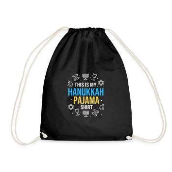 Hanukkah - Drawstring Bag - black - Front