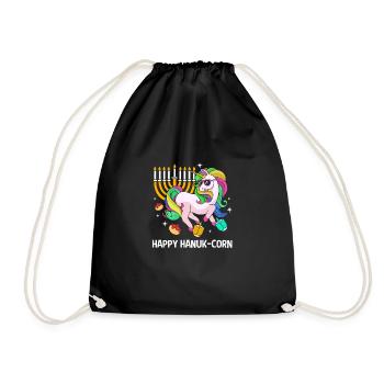 Hanukkah - Drawstring Bag - black - Front