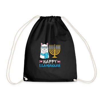 Hanukkah - Drawstring Bag - black - Front