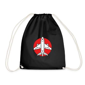 Pilot Airplane - Drawstring Bag - black - Front