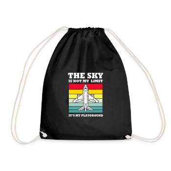 Pilot Airplane - Drawstring Bag - black - Front