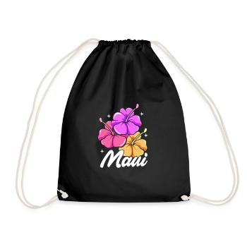 Maui Hawaii Hawaiian - Drawstring Bag - black - Front