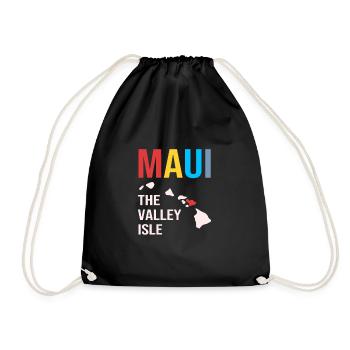 Maui Hawaii Hawaiian - Drawstring Bag - black - Front