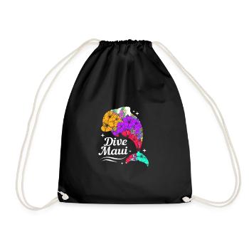 Maui Hawaii Hawaiian - Drawstring Bag - black - Front