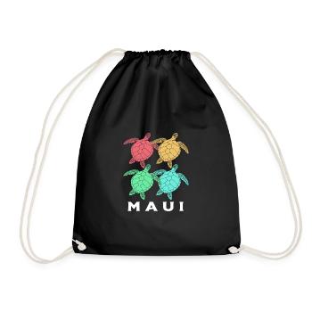 Maui Hawaii Hawaiian - Drawstring Bag - black - Front