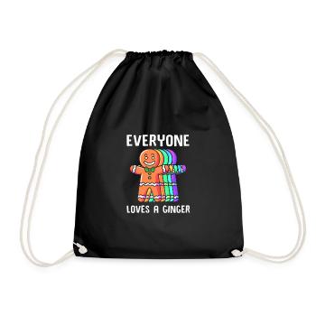 bonhomme en pain d’épice Coeur en pain d’épice Snacking en pain d’épice - Sac de sport léger - noir - Devant