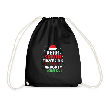 Gingerbread Man Gingerbread Heart Gingerbread Snacking - Drawstring Bag - black - Front