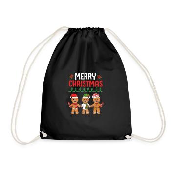 bonhomme en pain d’épice Coeur en pain d’épice Snacking en pain d’épice - Sac de sport léger - noir - Devant