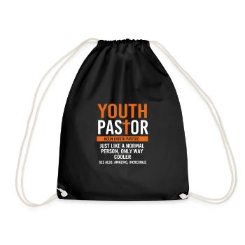 Youth pastor - Drawstring Bag - black - Front