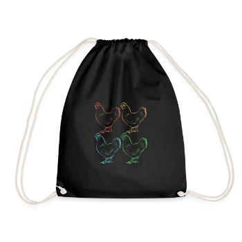 Chicken Poultry - Drawstring Bag - black - Front