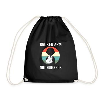 Broken Arm Bone Fracture - Drawstring Bag - black - Front