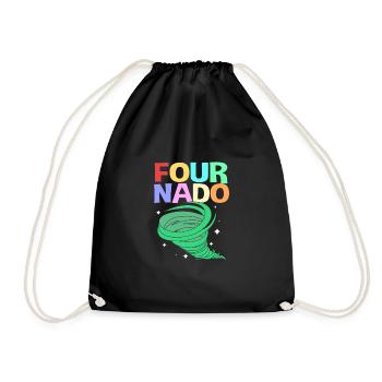 Tornado Birthday Children's Birthday Party - Drawstring Bag - black - Front