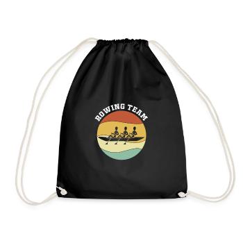 Rowing Team Rowing Rowing Rowing Boat Rowers - Drawstring Bag - black - Front