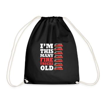 Fire Truck Children's Birthday Party - Drawstring Bag - black - Front