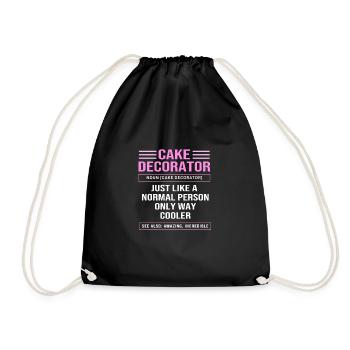 Cake Tartlet Decoration Cake - Drawstring Bag - black - Front