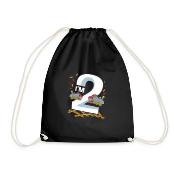 Anniversaire des enfants Train Train Conducteur Locomotive - Sac de sport léger - noir - Devant