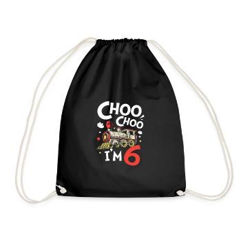 Anniversaire des enfants Train Train Conducteur Locomotive - Sac de sport léger - noir - Devant