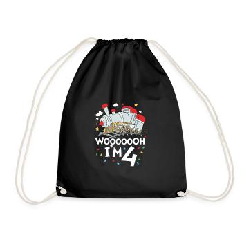 Anniversaire des enfants Train Train Conducteur Locomotive - Sac de sport léger - noir - Devant