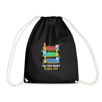 Anniversaire des enfants Train Train Conducteur Locomotive - Sac de sport léger - noir - Devant