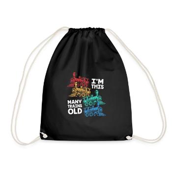 Anniversaire des enfants Train Train Conducteur Locomotive - Sac de sport léger - noir - Devant