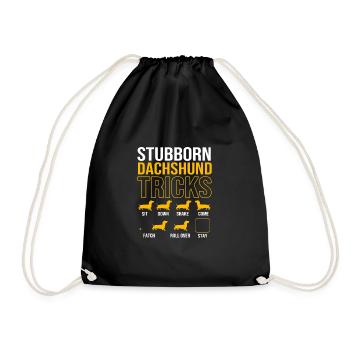 Dachshund - Drawstring Bag - black - Front