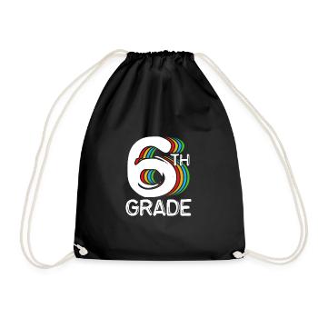 6th Grade - Drawstring Bag - black - Front