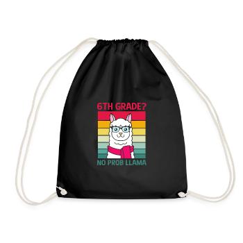 6th Grade - Drawstring Bag - black - Front