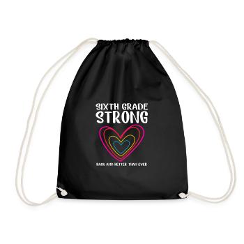 6th Grade - Drawstring Bag - black - Front