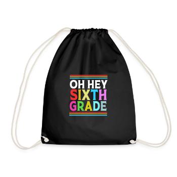 6th Grade - Drawstring Bag - black - Front