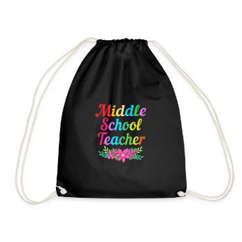 Lehrer der Mittelstufe - Turnbeutel - Schwarz - Vorne