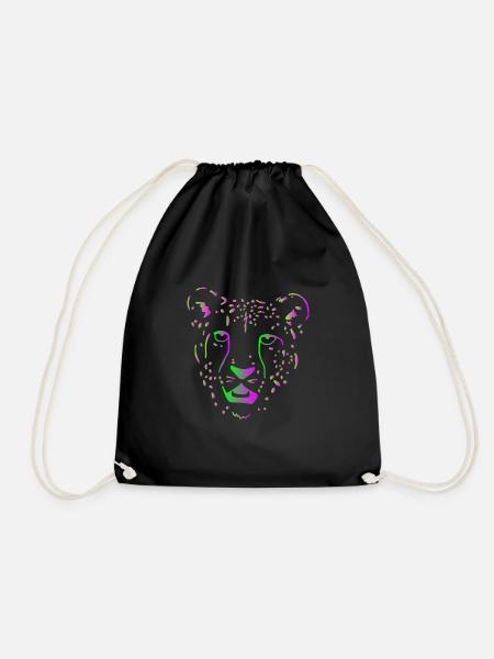 Cheetah big cat Africa - Drawstring Bag - black