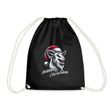 Drôle de chèvre de Noël avec chapeau de Père Noël - Sac de sport léger - noir - Devant