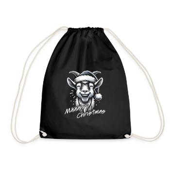 Drôle de chèvre de Noël avec chapeau de Père Noël - Sac de sport léger - noir - Devant