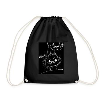 Katze im Weltraum - Turnbeutel - Schwarz - Vorne