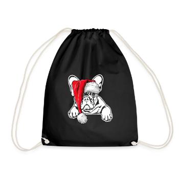 Signes de Noël du Père Noël bouledogue français - Sac de sport léger - noir - Devant